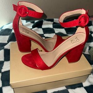 Chunky Ankle strapped heels